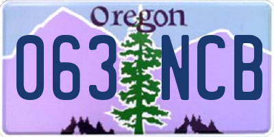 OR license plate 063NCB