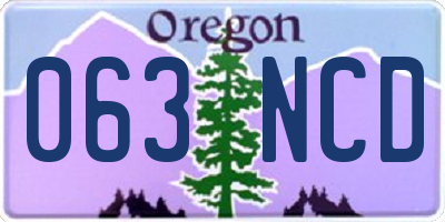 OR license plate 063NCD