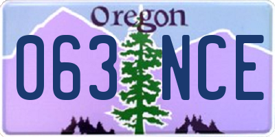 OR license plate 063NCE