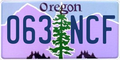 OR license plate 063NCF