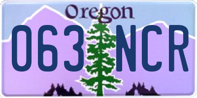 OR license plate 063NCR