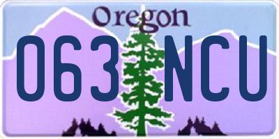 OR license plate 063NCU