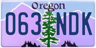 OR license plate 063NDK
