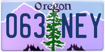 OR license plate 063NEY