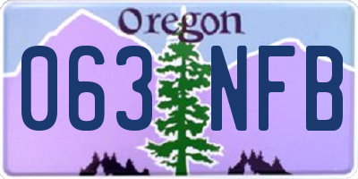 OR license plate 063NFB