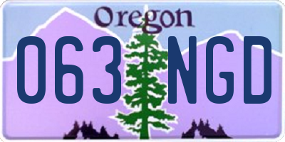 OR license plate 063NGD