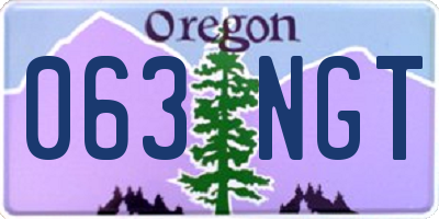 OR license plate 063NGT