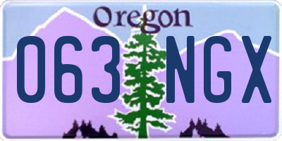 OR license plate 063NGX