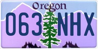 OR license plate 063NHX