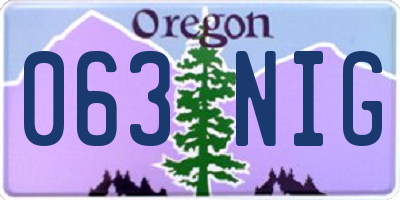 OR license plate 063NIG