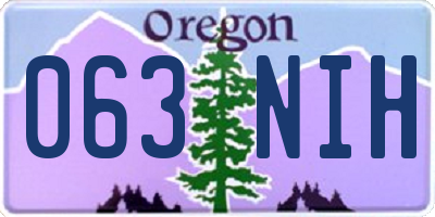 OR license plate 063NIH