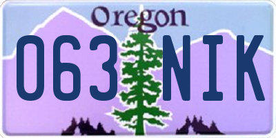 OR license plate 063NIK