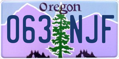 OR license plate 063NJF