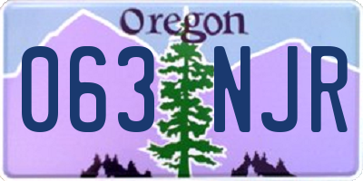 OR license plate 063NJR