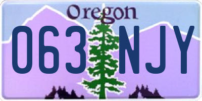 OR license plate 063NJY