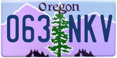 OR license plate 063NKV