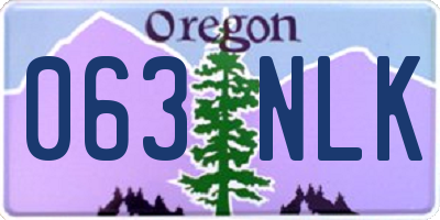 OR license plate 063NLK