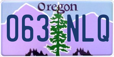 OR license plate 063NLQ