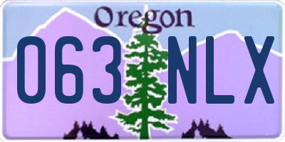 OR license plate 063NLX