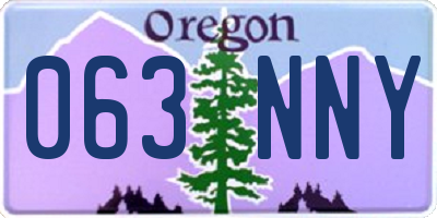 OR license plate 063NNY