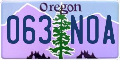 OR license plate 063NOA