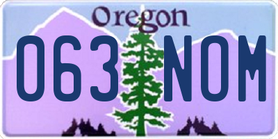 OR license plate 063NOM