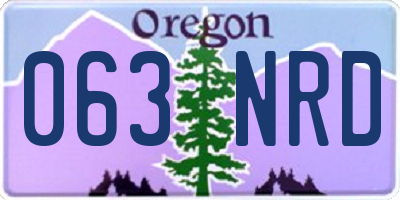 OR license plate 063NRD