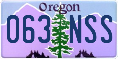 OR license plate 063NSS