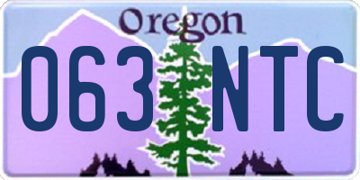 OR license plate 063NTC