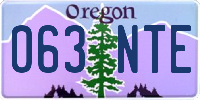 OR license plate 063NTE