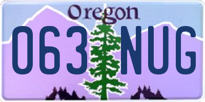 OR license plate 063NUG