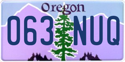 OR license plate 063NUQ