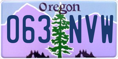 OR license plate 063NVW