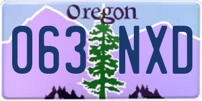 OR license plate 063NXD