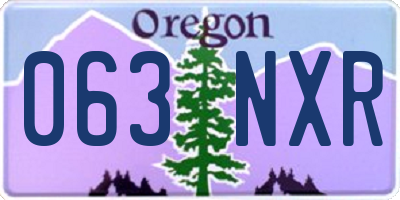 OR license plate 063NXR