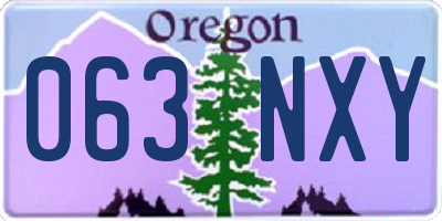 OR license plate 063NXY