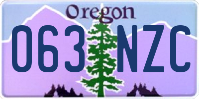 OR license plate 063NZC