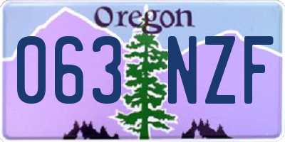 OR license plate 063NZF