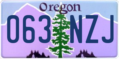 OR license plate 063NZJ