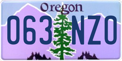OR license plate 063NZO