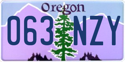 OR license plate 063NZY