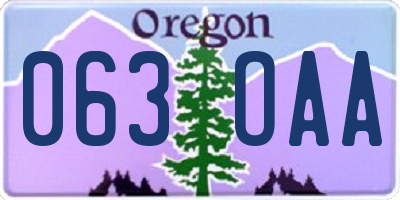 OR license plate 063OAA