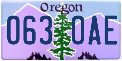 OR license plate 063OAE