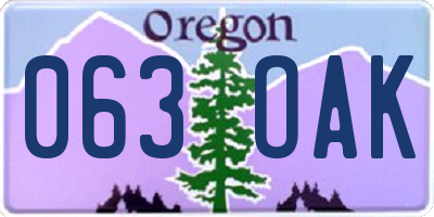 OR license plate 063OAK
