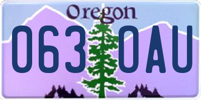 OR license plate 063OAU