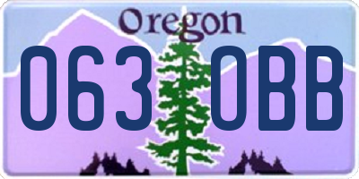 OR license plate 063OBB