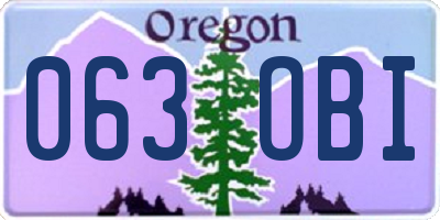 OR license plate 063OBI