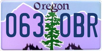 OR license plate 063OBR