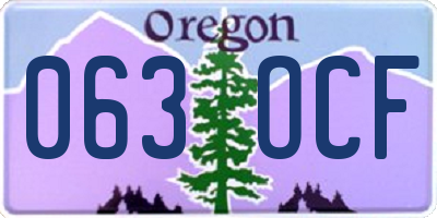 OR license plate 063OCF