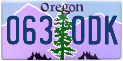 OR license plate 063ODK